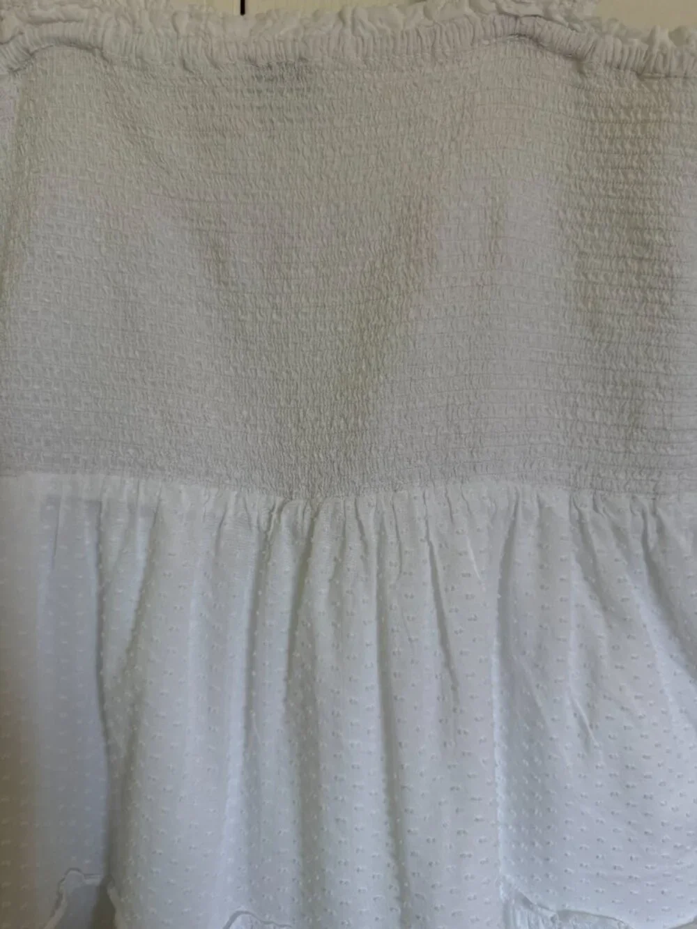 J.Crew White Midi Dress | Ruffle Straps | Size M